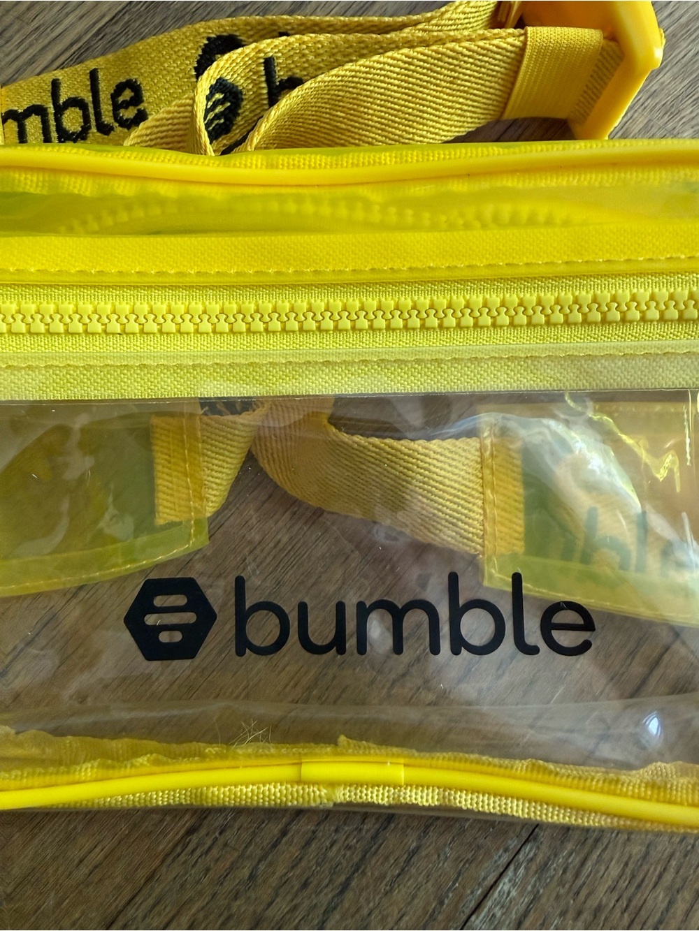 Bumble Dating App Clear Yellow Crossbody Bag Fanny Pack Bag Promo Item - Picture 2 of 9
